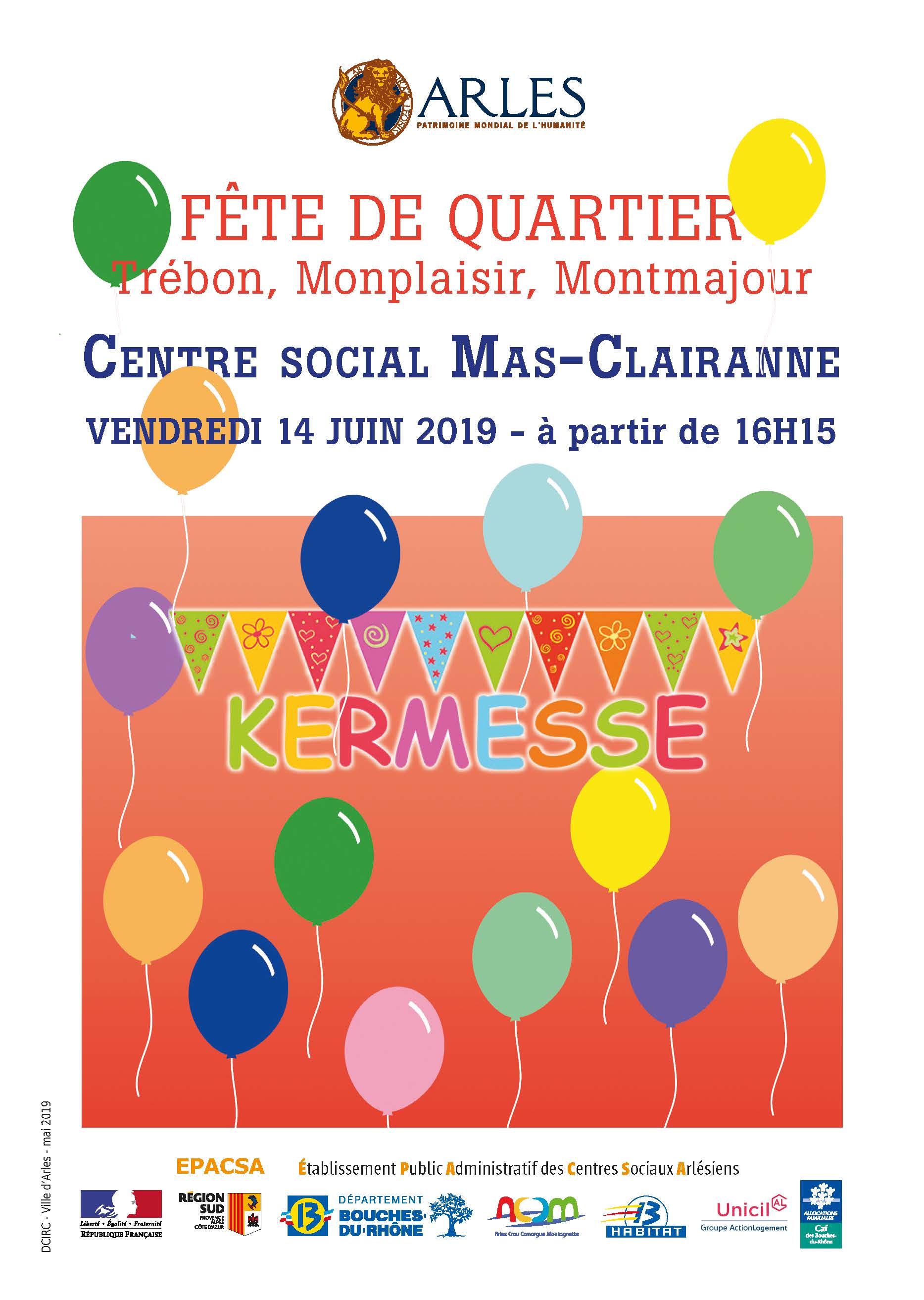 Fête de quartier Le Trébon Arles, le vendredi 14 juin